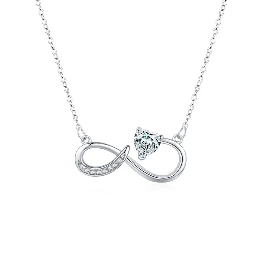 Silver Infinity Heart Pendant