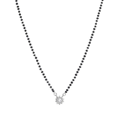 Silver Floral Bliss Mangalsutra Necklace for Women