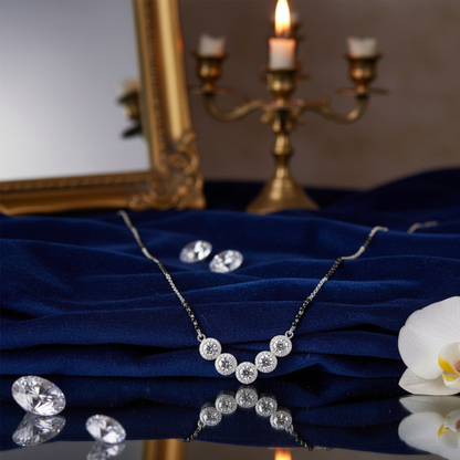 Silver Love Cluster Mangalsutra Necklace for Women