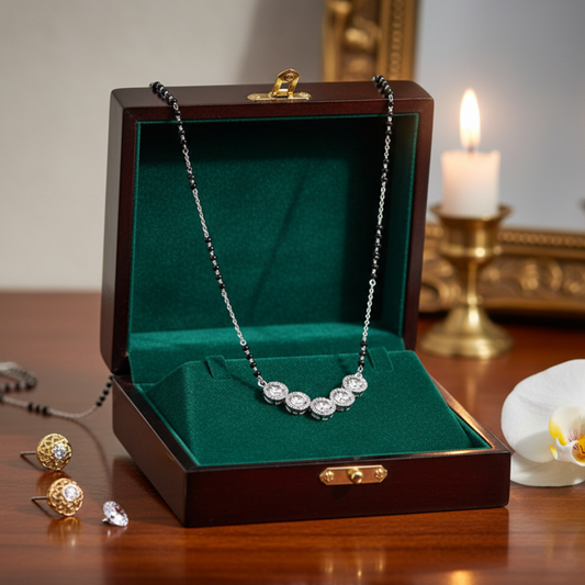 Silver Love Cluster Mangalsutra Necklace for Women