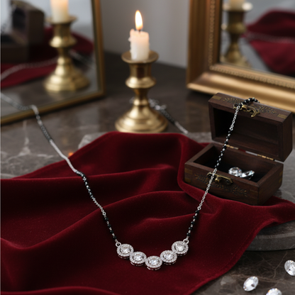 Silver Love Cluster Mangalsutra Necklace for Women